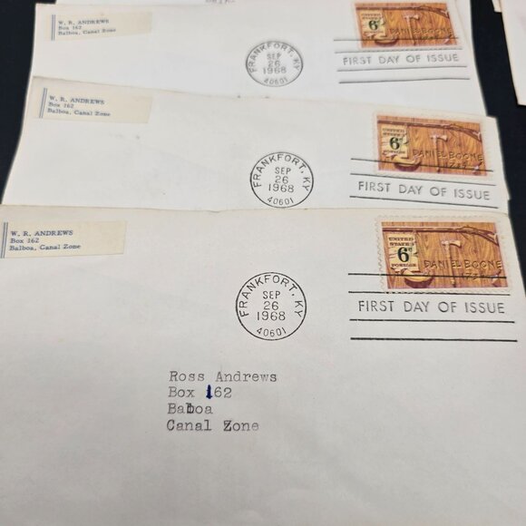 1968 First Day Of Issue Daniel Boone 6¢ Stamped Envelopes Frankfort KY LI3014 - Picture 3 of 8
